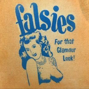 FALSIES FOR THAT GLAMOUR LOOK retro boobs Ruffle sleeve graffiti tank top art M